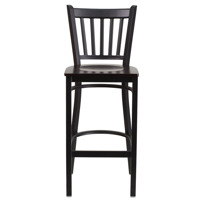 HERCULES Series Restaurant Barstool Black Vertical Back Metal by Flash Furniture - SchoolOutlet