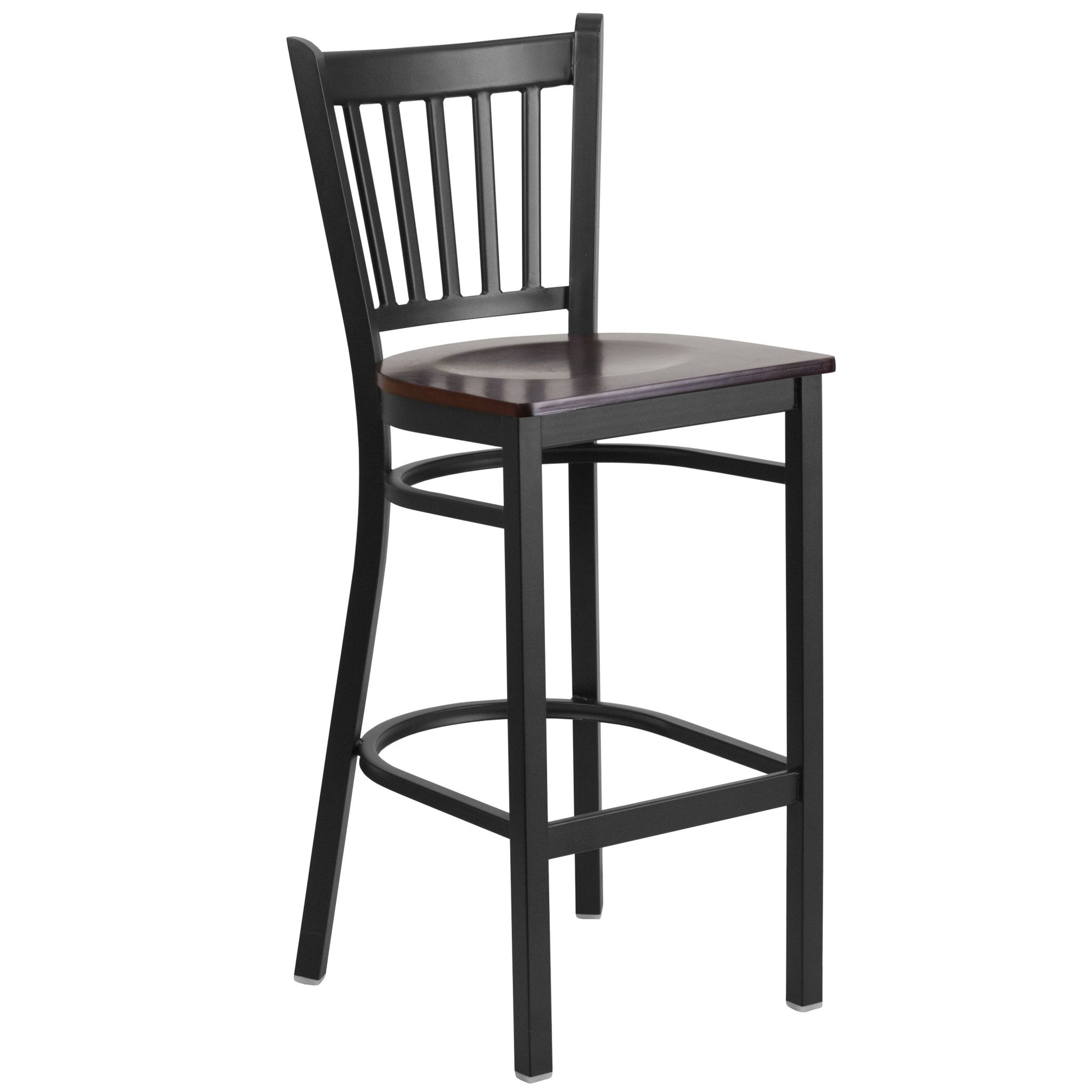 HERCULES Series Restaurant Barstool Black Vertical Back Metal by Flash Furniture - SchoolOutlet