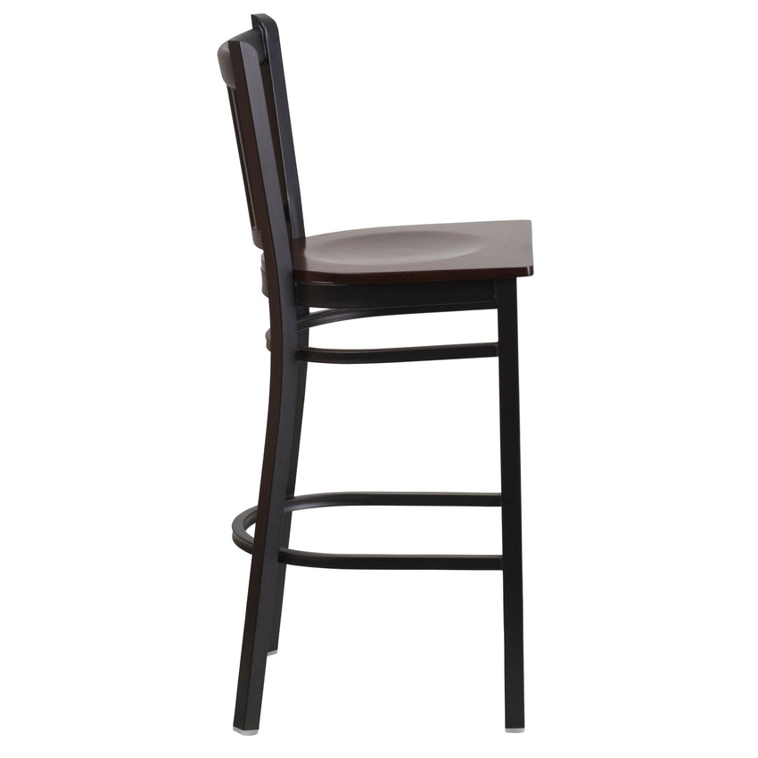 HERCULES Series Restaurant Barstool Black Vertical Back Metal by Flash Furniture - SchoolOutlet