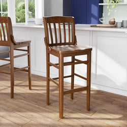 HERCULES Series Restaurant Barstool School House Back by Flash Furniture