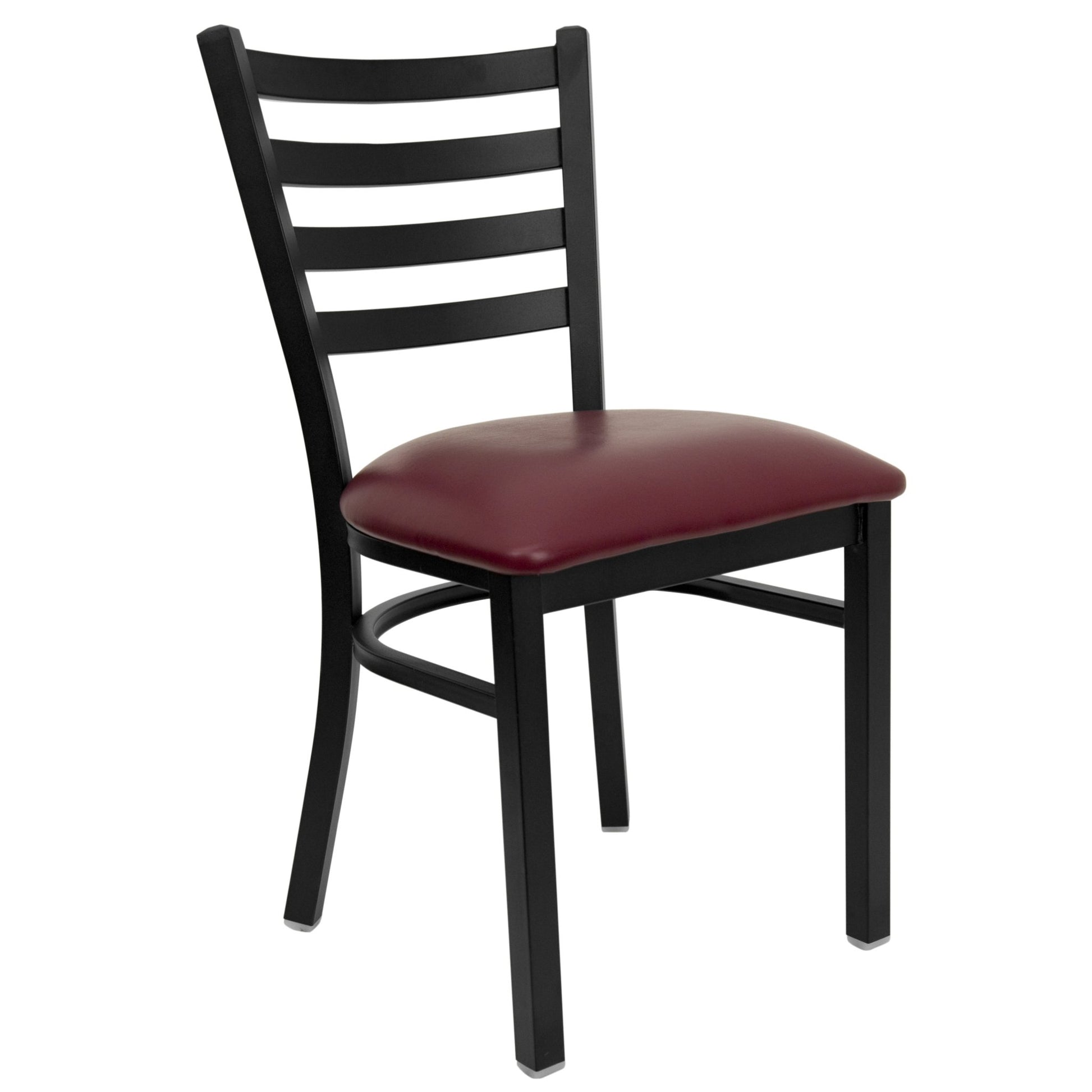 HERCULES Series Restaurant Chair Black Ladder Back Metal by Flash Furniture - SchoolOutlet