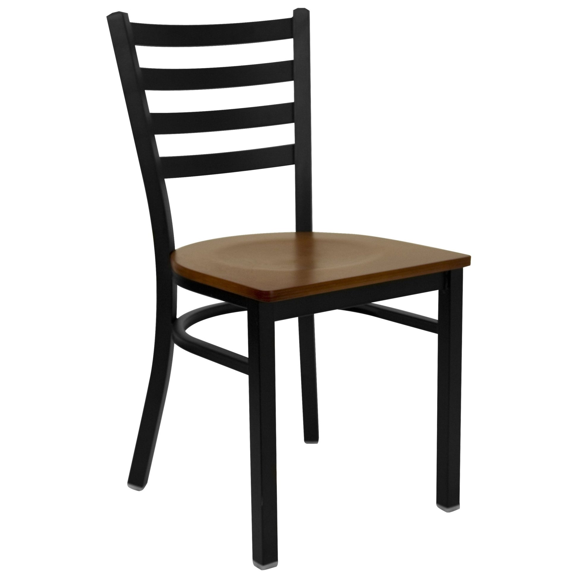 HERCULES Series Restaurant Chair Black Ladder Back Metal by Flash Furniture - SchoolOutlet