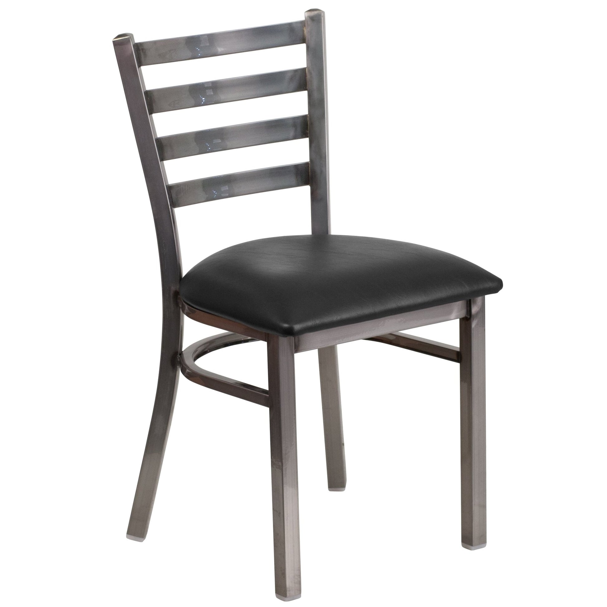 HERCULES Series Restaurant Chair Clear Coated Ladder Back Metal by Flash Furniture - SchoolOutlet