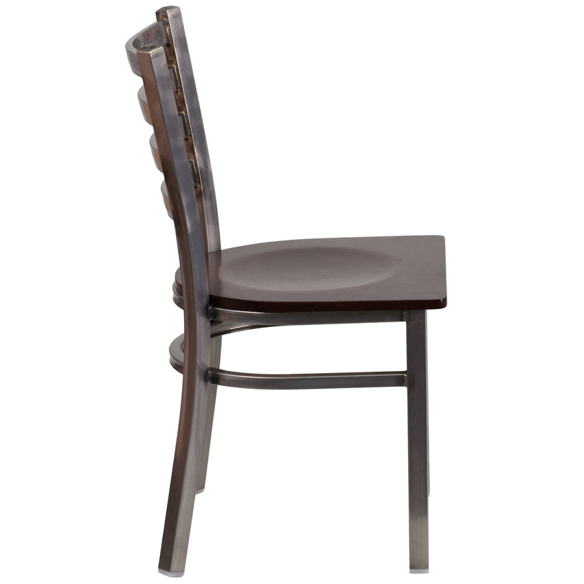 HERCULES Series Restaurant Chair Clear Coated Ladder Back Metal by Flash Furniture - SchoolOutlet