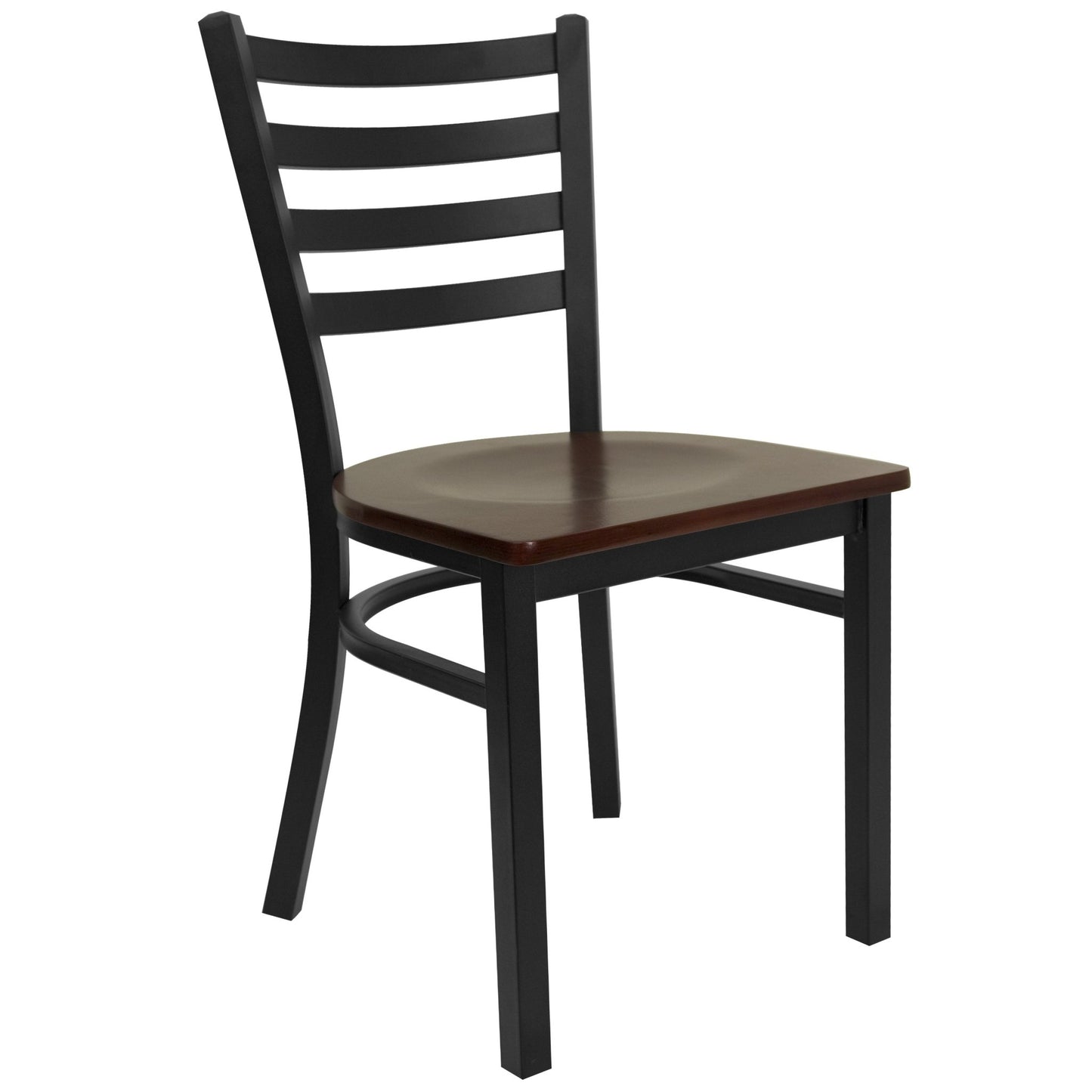 HERCULES Series Restaurant Chair Black Ladder Back Metal by Flash Furniture - SchoolOutlet