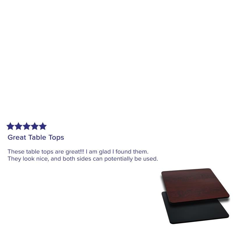 Glenbrook Square Table Top 24'' with Black or Mahogany Reversible Laminate Top by Flash Furniture - SchoolOutlet