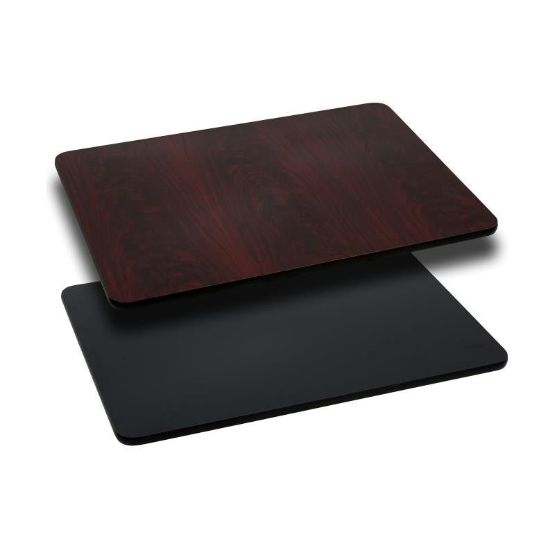 Glenbrook Rectangular Table Top 30'' x 42'' with Black or Mahogany Reversible Laminate Top by Flash Furniture - SchoolOutlet