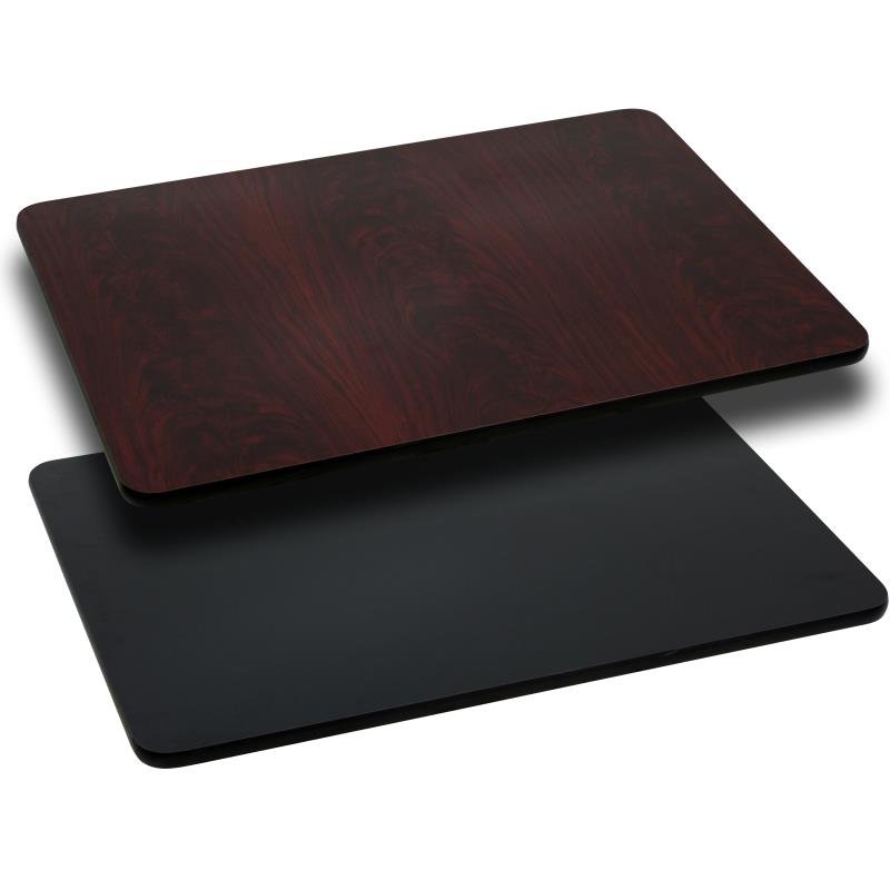 Glenbrook Rectangular Table Top 30'' x 48'' with Black or Mahogany Reversible Laminate Top by Flash Furniture - SchoolOutlet