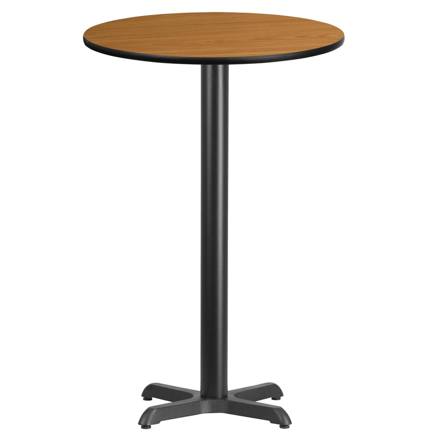 Stiles 24'' Round Hospitality Table with Laminate Top - Bar Height Table Base by Flash Furniture - SchoolOutlet