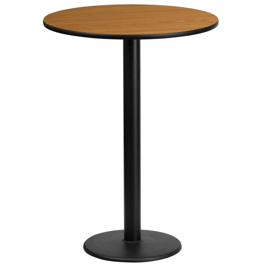 Stiles 24'' Round Hospitality Table with Laminate Top - Bar Height Table Base by Flash Furniture - SchoolOutlet