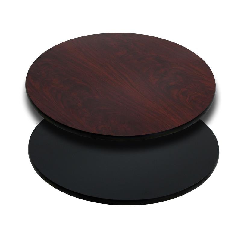 Glenbrook Round Table Top 30'' with Black or Mahogany Reversible Laminate Top by Flash Furniture - SchoolOutlet