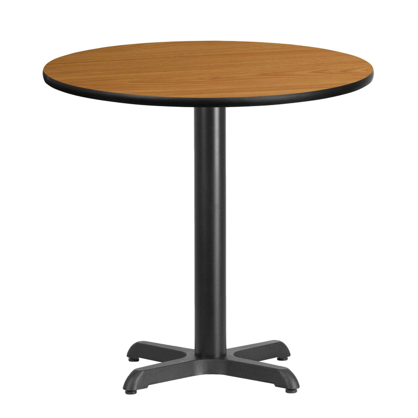 Graniss 30'' Round Hospitality Table with Laminate Top - Table Height Base by Flash Furniture - SchoolOutlet