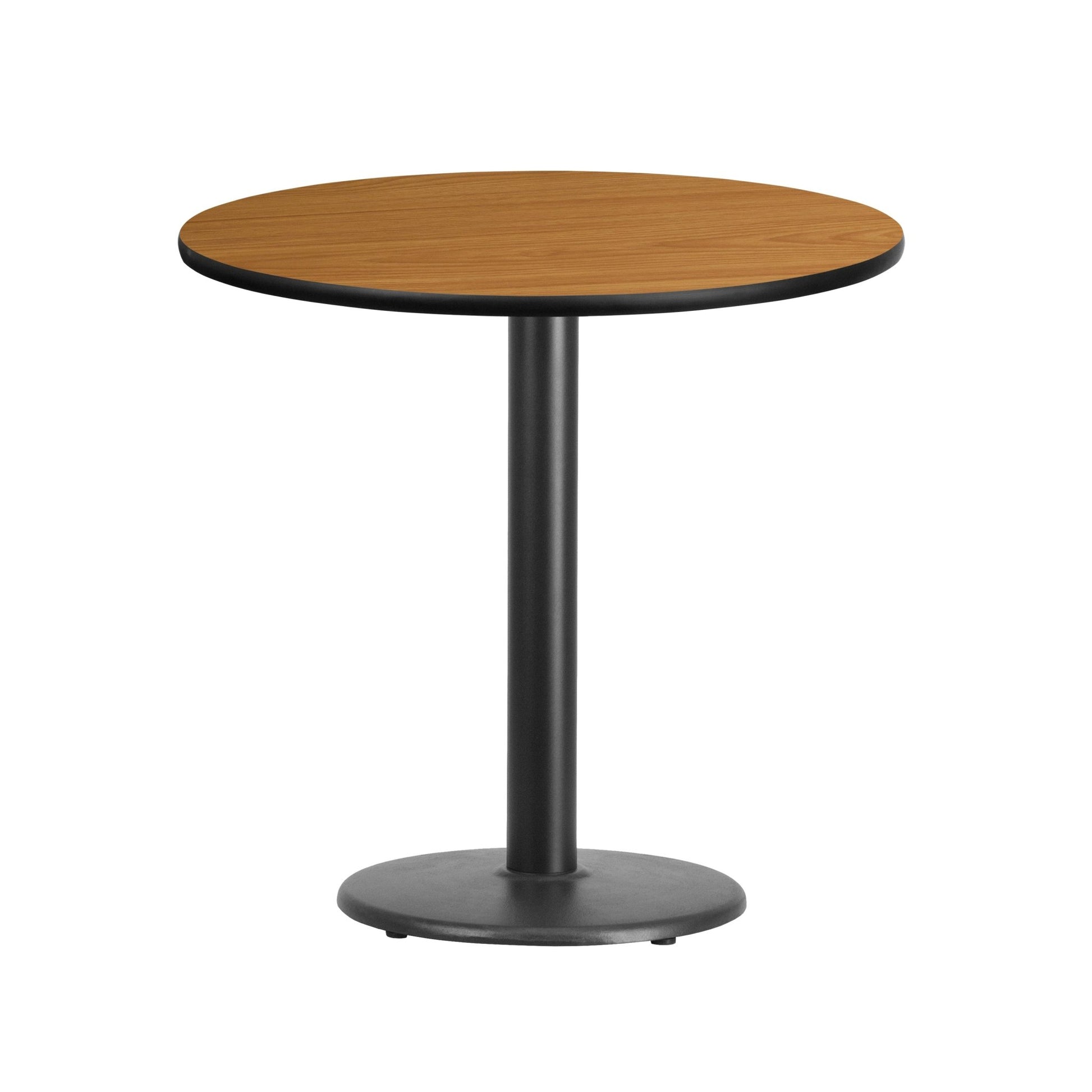 Graniss 30'' Round Hospitality Table with Laminate Top - Table Height Base by Flash Furniture - SchoolOutlet