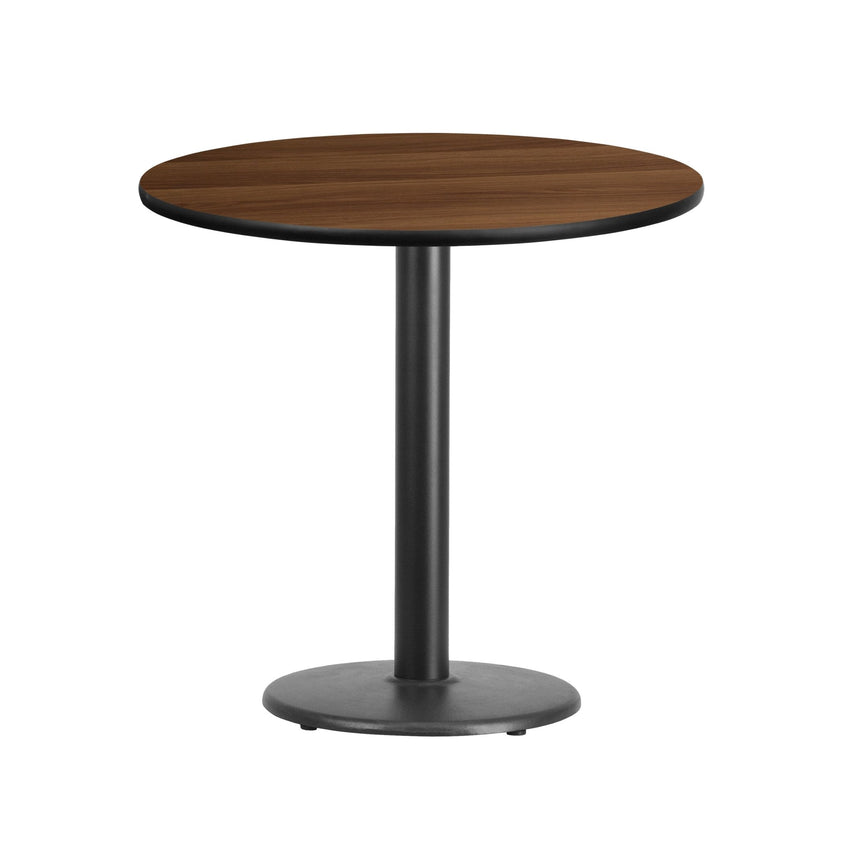 Graniss 30'' Round Hospitality Table with Laminate Top - Table Height Base by Flash Furniture - SchoolOutlet