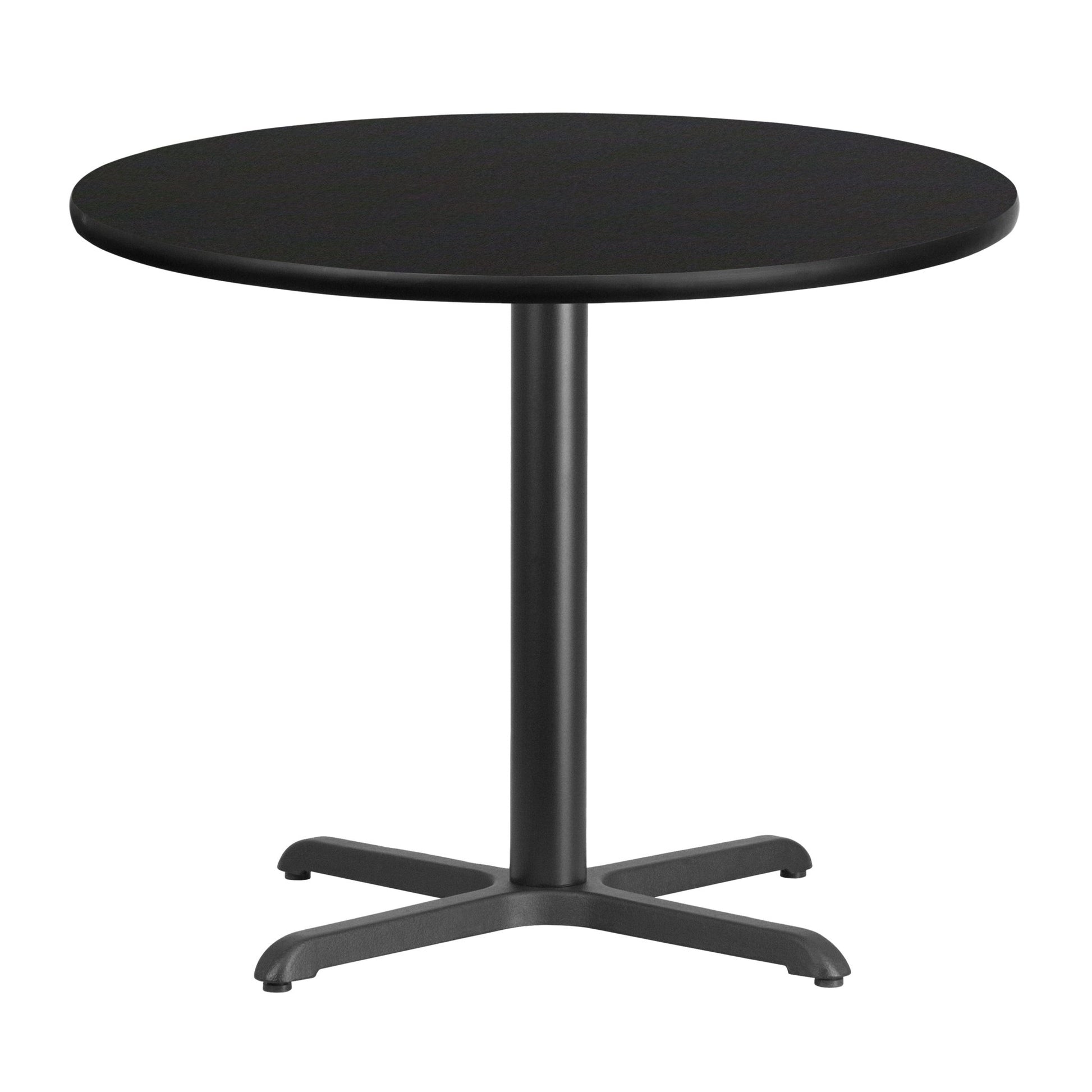 Graniss 36'' Round Hospitality Table with Laminate Top - Table Height Base by Flash Furniture - SchoolOutlet