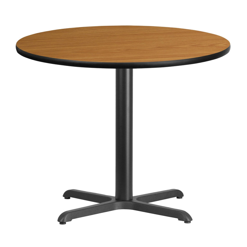 Graniss 36'' Round Hospitality Table with Laminate Top - Table Height Base by Flash Furniture - SchoolOutlet