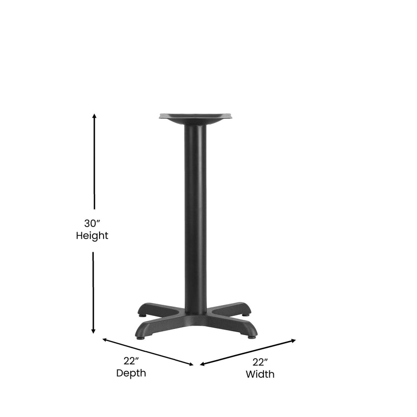 Beverly 22'' x 22'' Restaurant Table X - Base with 3'' Diameter Column by Flash Furniture - SchoolOutlet