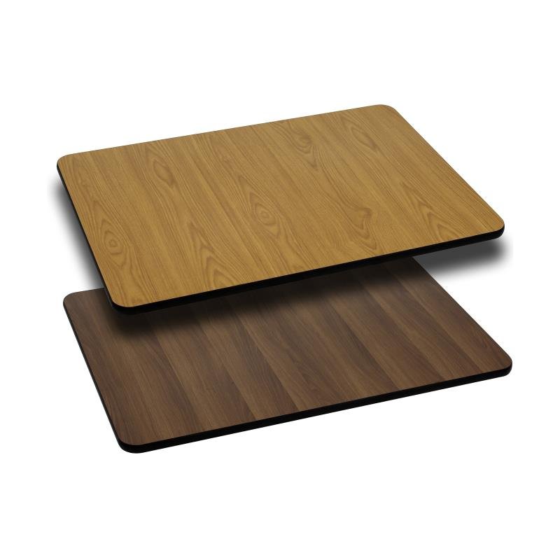 Glenbrook Rectangular Table Top 30'' x 42'' with Natural or Walnut Reversible Laminate Top by Flash Furniture - SchoolOutlet