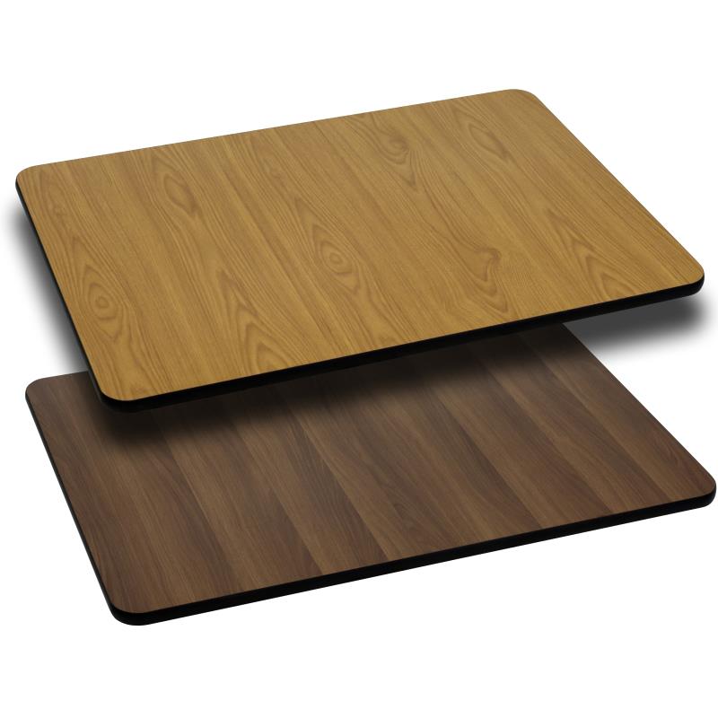 Glenbrook Rectangular Table Top 30'' x 60'' with Natural or Walnut Reversible Laminate Top by Flash Furniture - SchoolOutlet