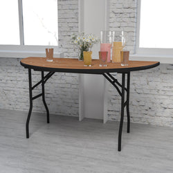 Furman 5-Foot Half-Round Wood Folding Banquet Table by Flash Furniture