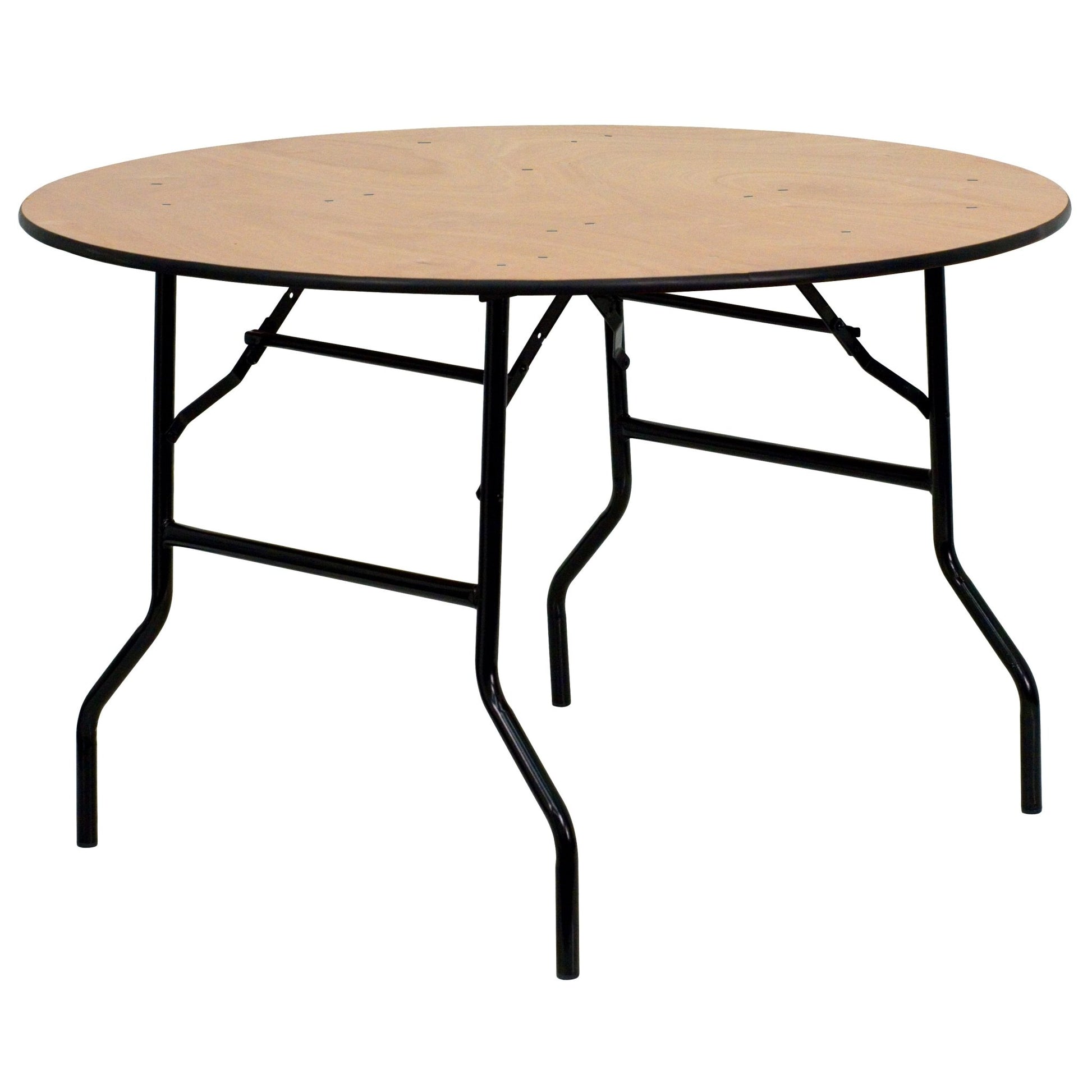 Furman 4 - Foot Round Wood Folding Banquet Table with Clear Coated Finished Top by Flash Furniture - SchoolOutlet