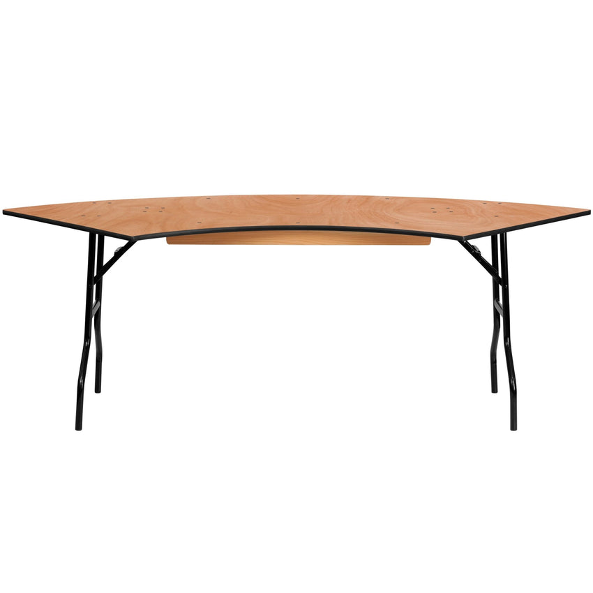 Ginny 7.25 ft. x 2.5 ft. Serpentine Wood Folding Banquet Table by Flash Furniture - SchoolOutlet