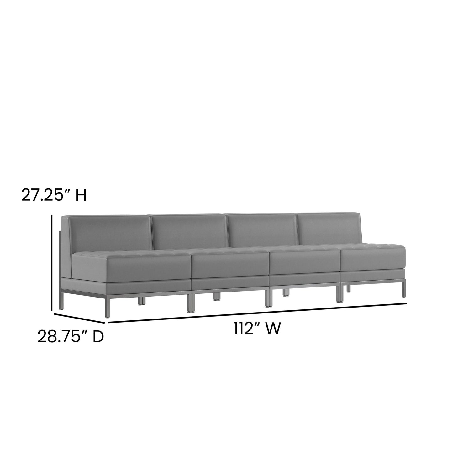 HERCULES Imagination Series 4 Piece Waiting Room LeatherSoft Lounge Set - Reception Bench by Flash Furniture - SchoolOutlet