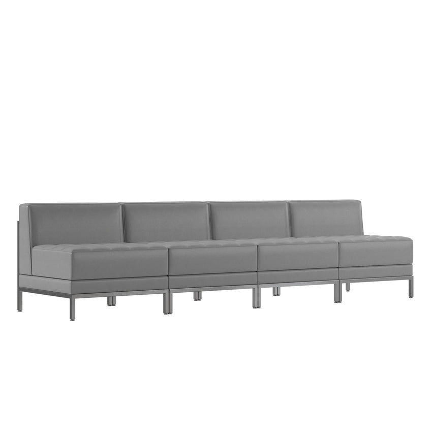 HERCULES Imagination Series 4 Piece Waiting Room LeatherSoft Lounge Set - Reception Bench by Flash Furniture - SchoolOutlet