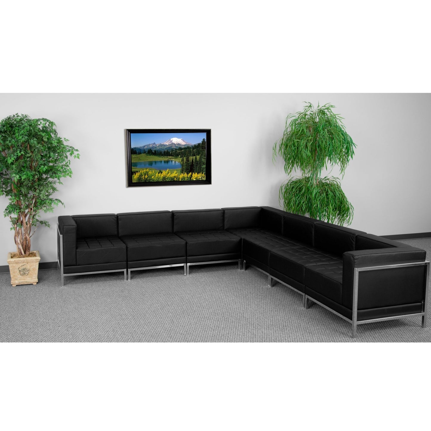 HERCULES Imagination Series Black LeatherSoft Sectional Configuration, 7 Pieces by Flash Furniture - SchoolOutlet