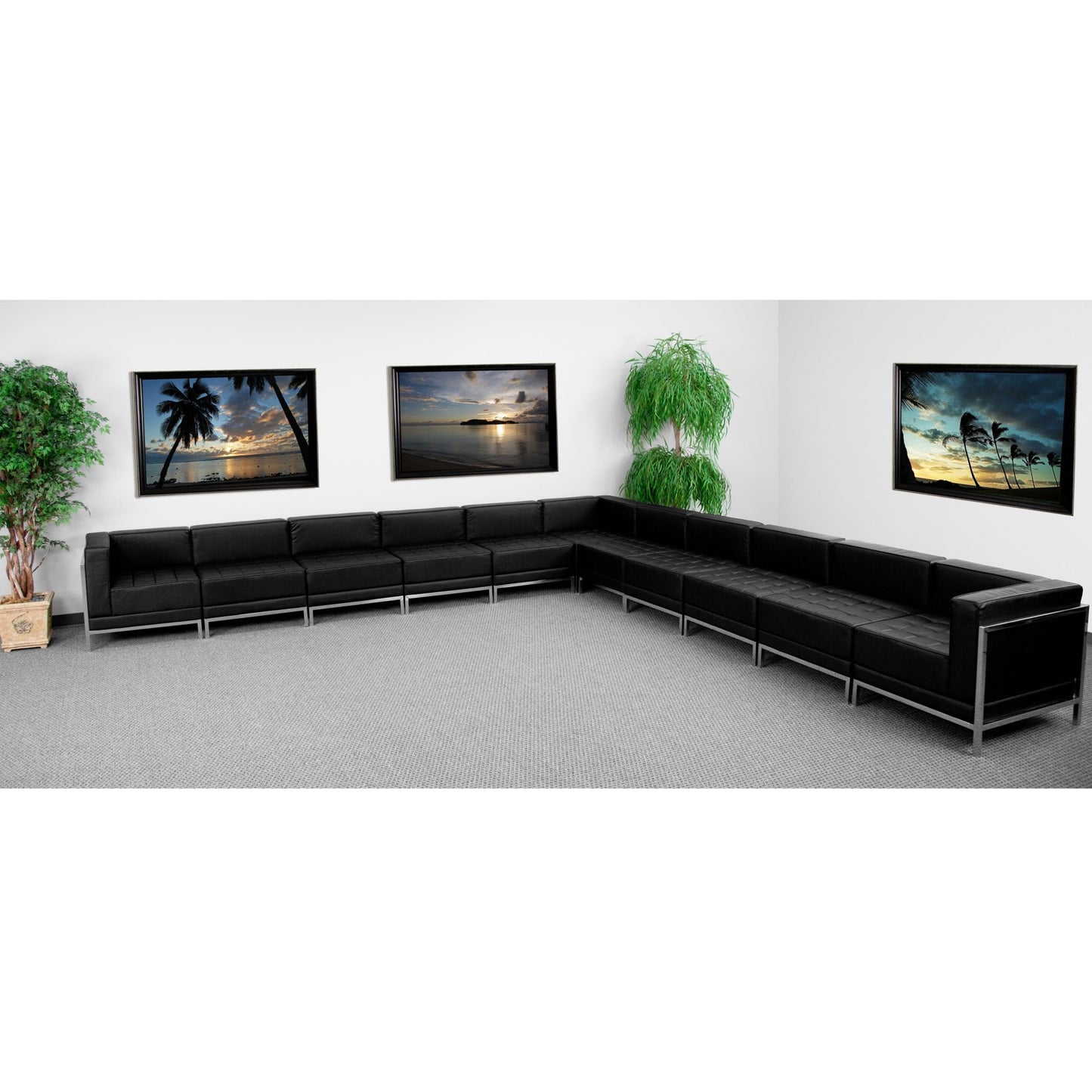 HERCULES Imagination Series Black LeatherSoft Sectional Configuration, 11 Pieces by Flash Furniture - SchoolOutlet