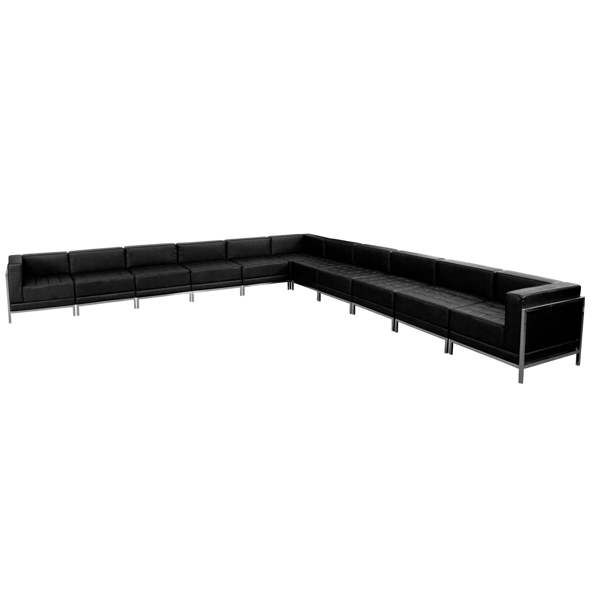 HERCULES Imagination Series Black LeatherSoft Sectional Configuration, 11 Pieces by Flash Furniture - SchoolOutlet