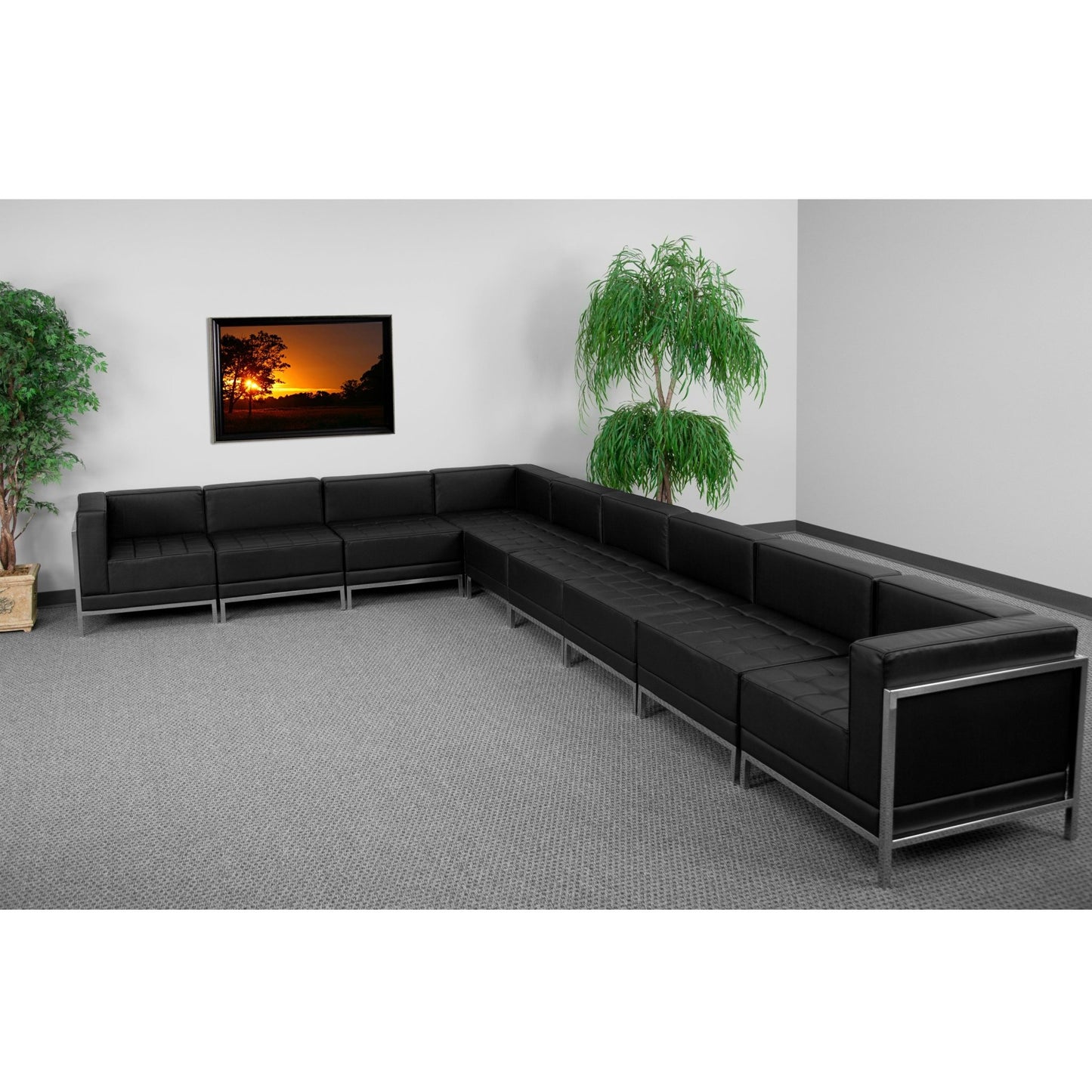 HERCULES Imagination Series Black LeatherSoft Sectional Configuration, 9 Pieces by Flash Furniture - SchoolOutlet