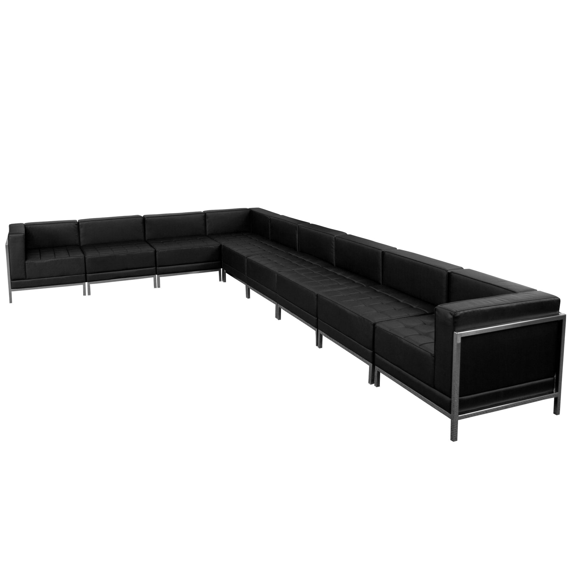 HERCULES Imagination Series Black LeatherSoft Sectional Configuration, 9 Pieces by Flash Furniture - SchoolOutlet