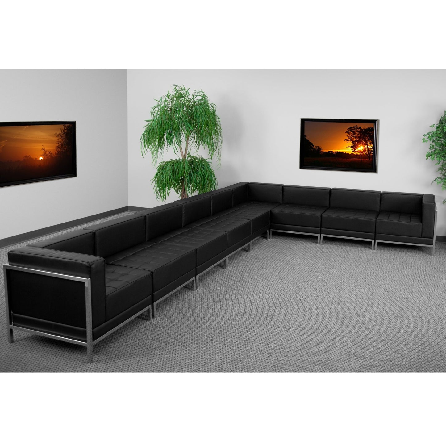 HERCULES Imagination Series Black LeatherSoft Sectional Configuration, 9 Pieces by Flash Furniture - SchoolOutlet