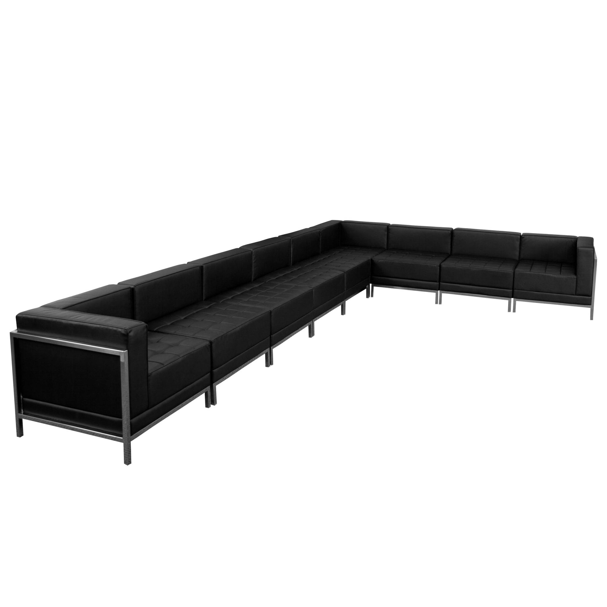 HERCULES Imagination Series Black LeatherSoft Sectional Configuration, 9 Pieces by Flash Furniture - SchoolOutlet