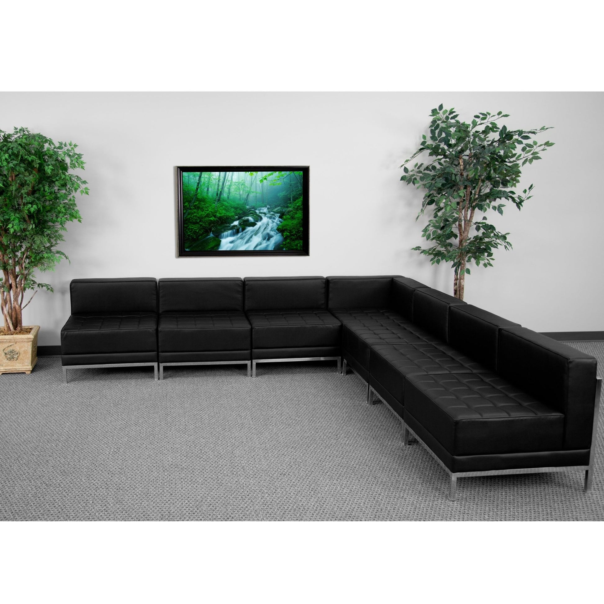 HERCULES Imagination Series Black LeatherSoft Sectional Configuration, 7 Pieces by Flash Furniture - SchoolOutlet