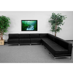 HERCULES Imagination Series Black LeatherSoft Sectional Configuration, 7 Pieces by Flash Furniture