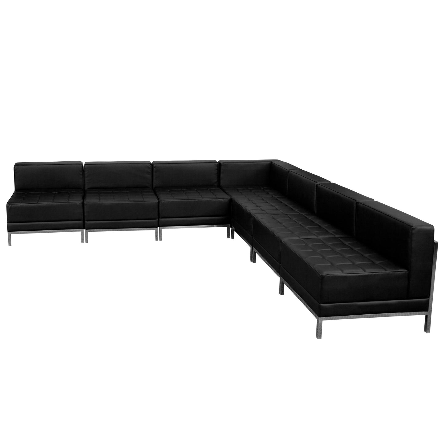 HERCULES Imagination Series Black LeatherSoft Sectional Configuration, 7 Pieces by Flash Furniture - SchoolOutlet