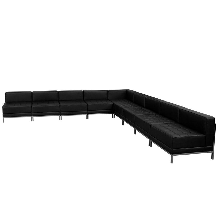 HERCULES Imagination Series Black LeatherSoft Sectional Configuration, 9 Pieces by Flash Furniture - SchoolOutlet