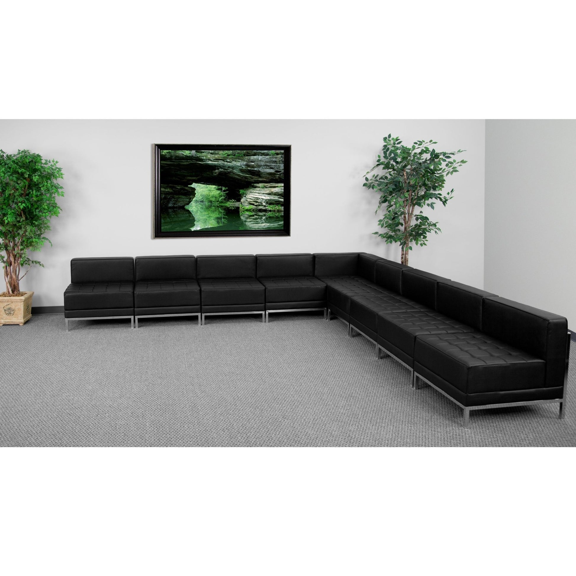 HERCULES Imagination Series Black LeatherSoft Sectional Configuration, 9 Pieces by Flash Furniture - SchoolOutlet