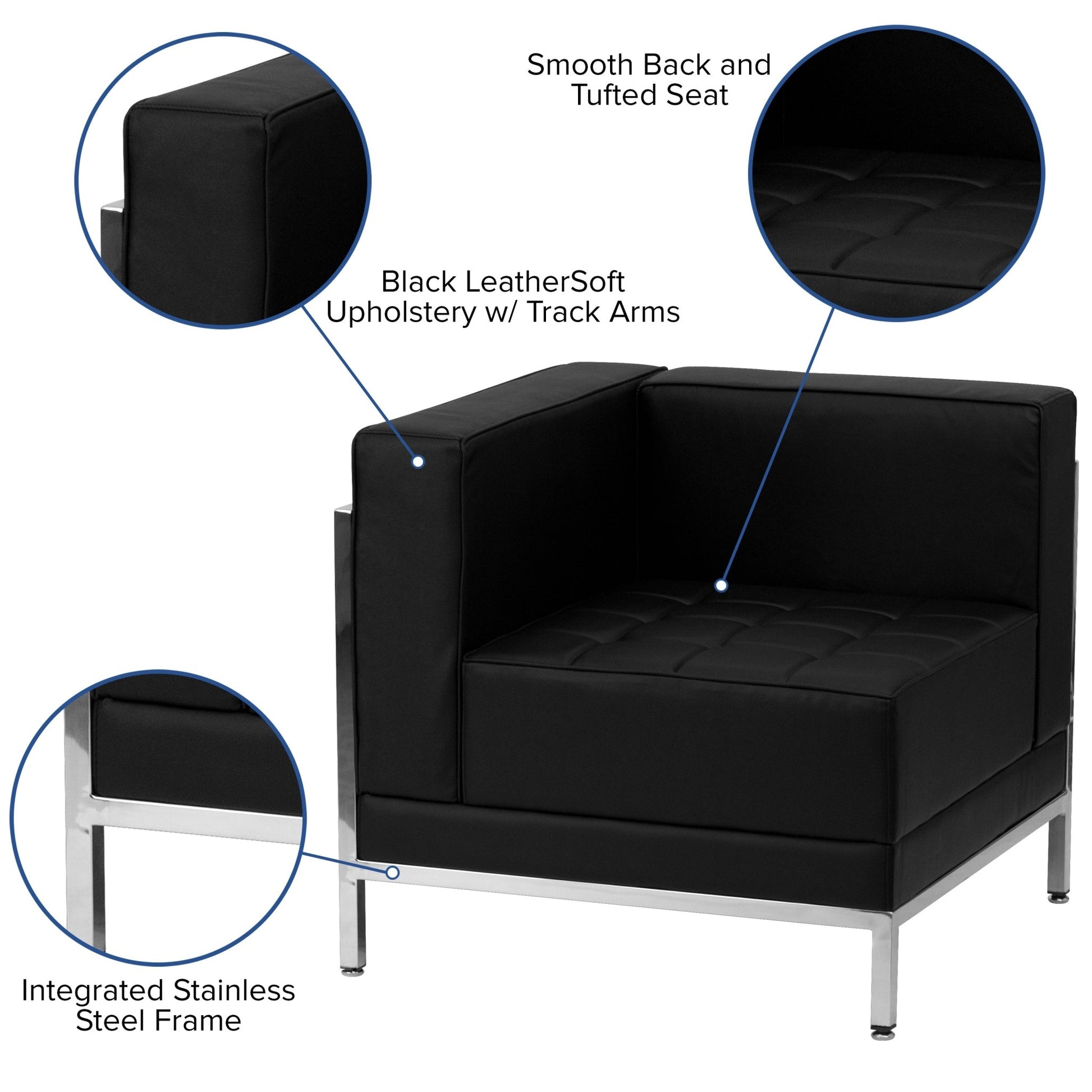 HERCULES Imagination Series Black LeatherSoft Sectional Configuration, 9 Pieces by Flash Furniture - SchoolOutlet