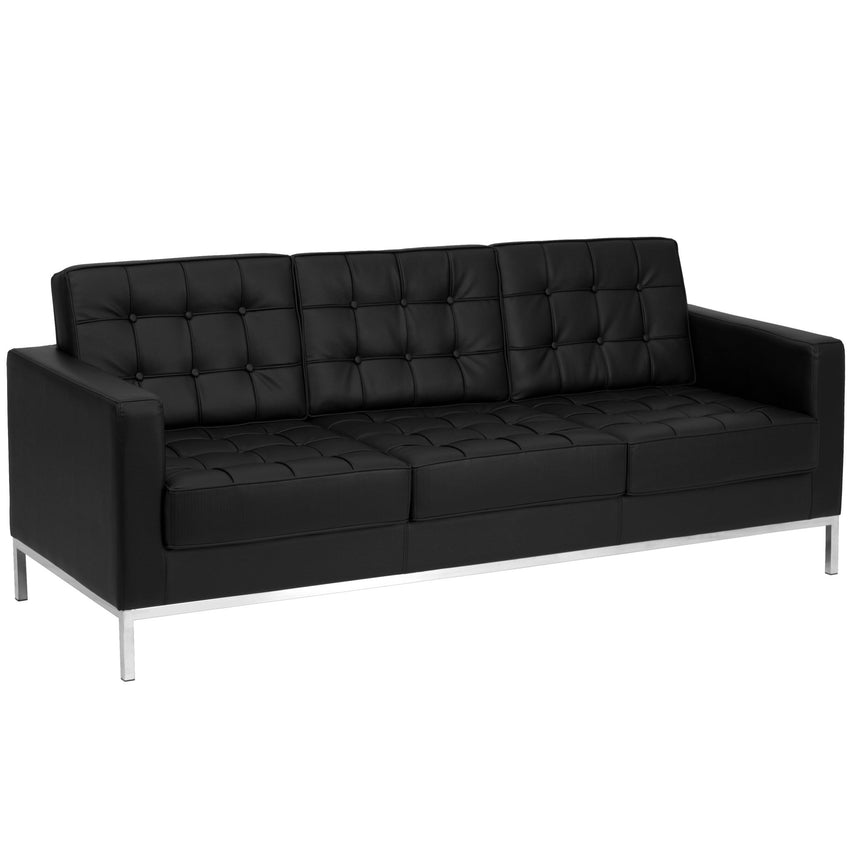 HERCULES Lacey Series Contemporary LeatherSoft Sofa with Stainless Steel Frame by Flash Furniture - SchoolOutlet