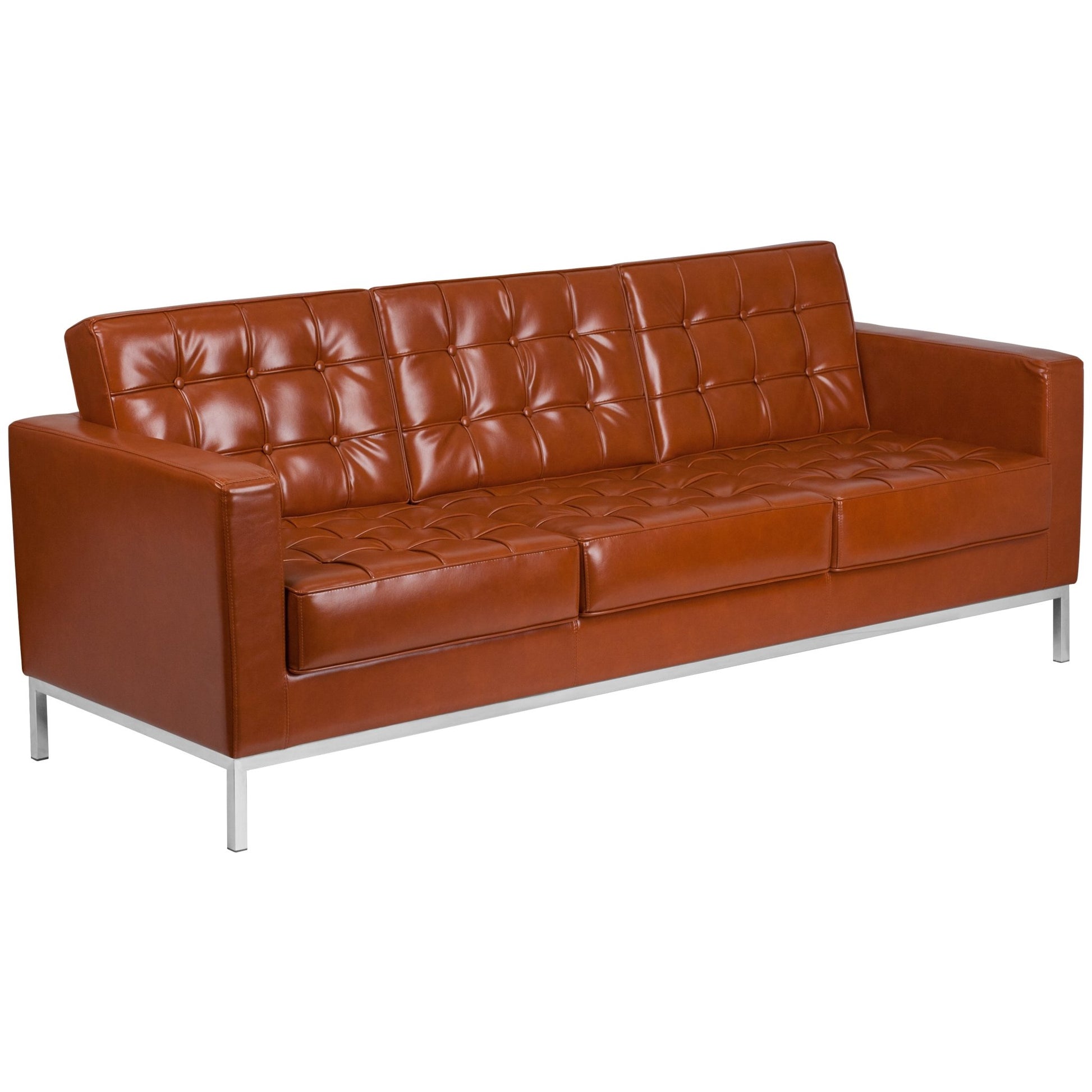 HERCULES Lacey Series Contemporary LeatherSoft Sofa with Stainless Steel Frame by Flash Furniture - SchoolOutlet