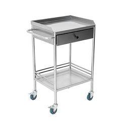 Fuerza 2-Tier Rolling Medical and Lab Storage Cart, Large Capacity Portable Cart with Sealed Top and Silent Wheels for Lab, Clinic, Salon, and More