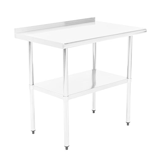 Fuerza NSF Certified Stainless Steel Kitchen Prep and Work Table 36" x 24" - SchoolOutlet