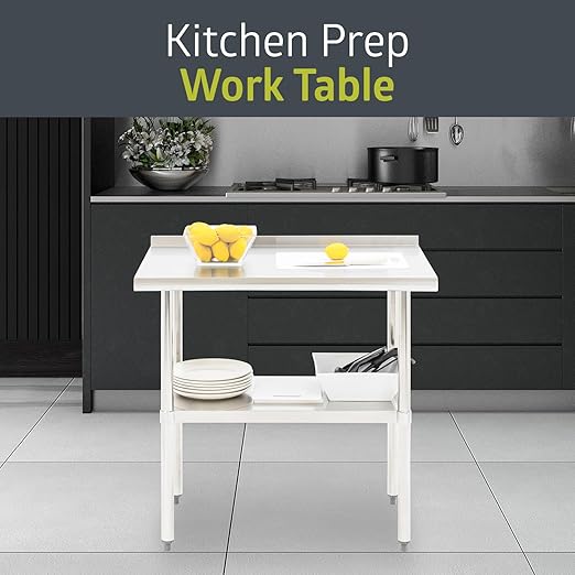 Fuerza NSF Certified Stainless Steel Kitchen Prep and Work Table 36" x 24" - SchoolOutlet