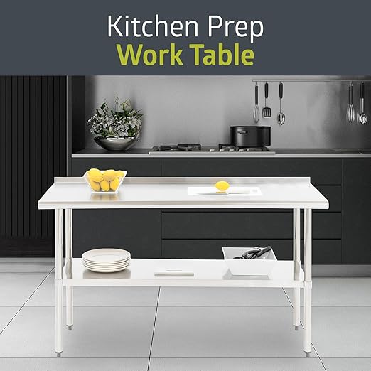 Fuerza NSF Certified Stainless Steel Kitchen Prep and Work Table 60" x 24" - SchoolOutlet