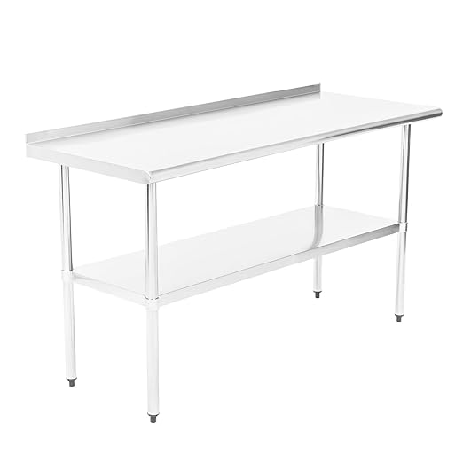 Fuerza NSF Certified Stainless Steel Kitchen Prep and Work Table 60" x 24" - SchoolOutlet