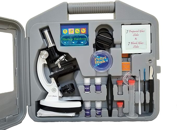 Fuerza Beginner Metal Microscope Kit with Case (58 Pieces) - SchoolOutlet