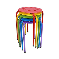 Fuerza Multipurpose Plastic Stool Chairs, Flexible Multi-Color Stacking Seating (Pack of 5)